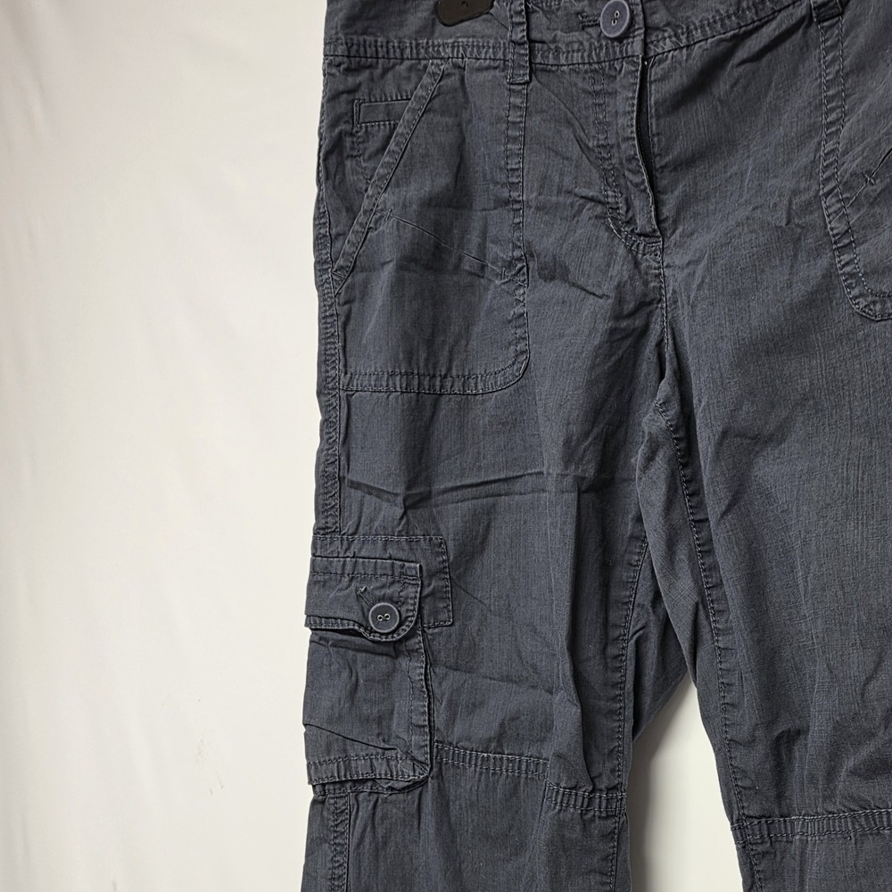 Ann Taylor Loft Navy Blue Cargo Capri Pants Size 10 Capris Pockets Drawstring - Picture 4 of 8